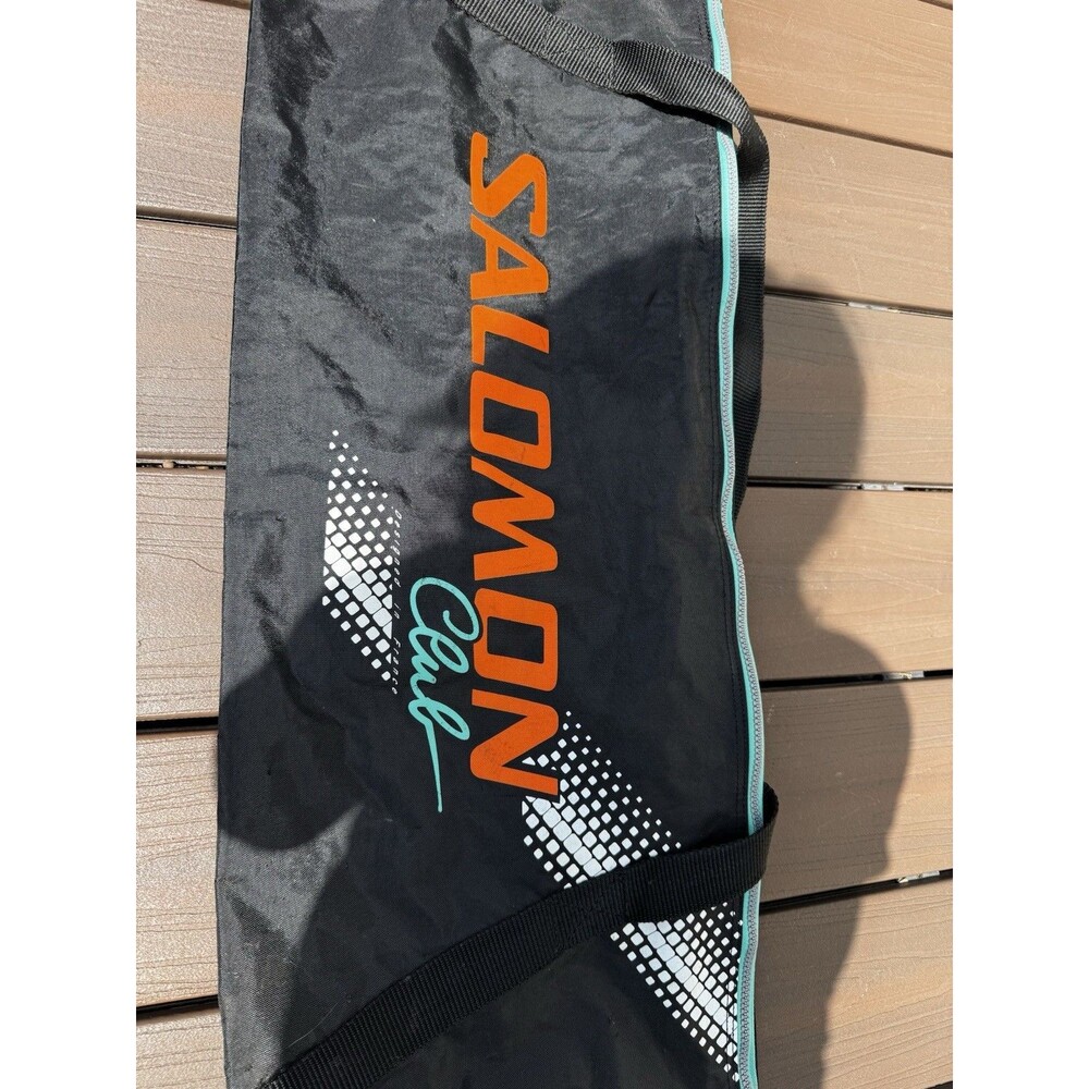 Vintage Neon Retro 90’s Teal Orange Black Salomon Club Ski Bag 83.5” x 12.25”
